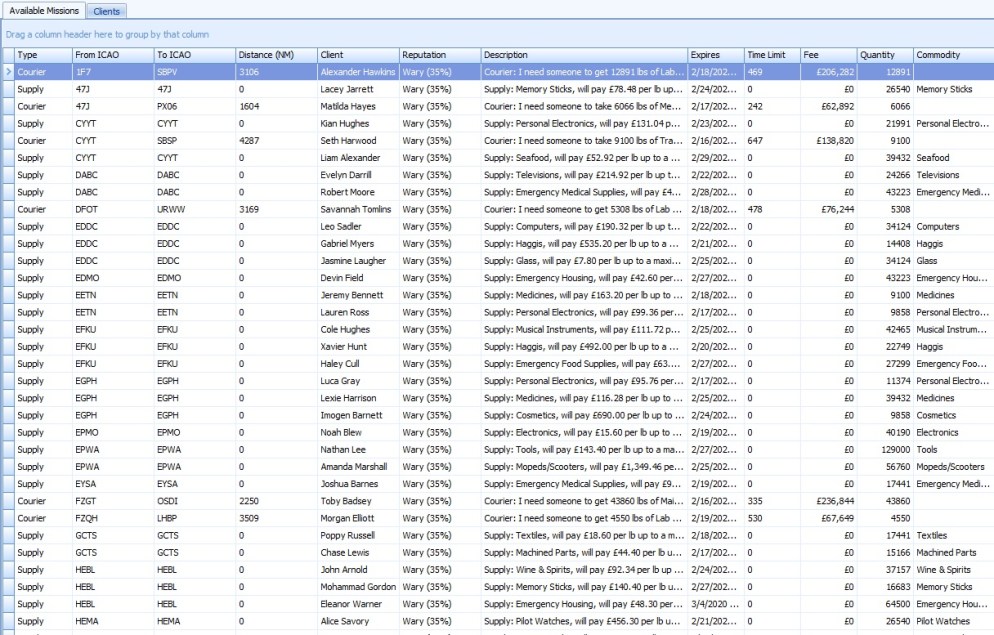 Available Missions 1