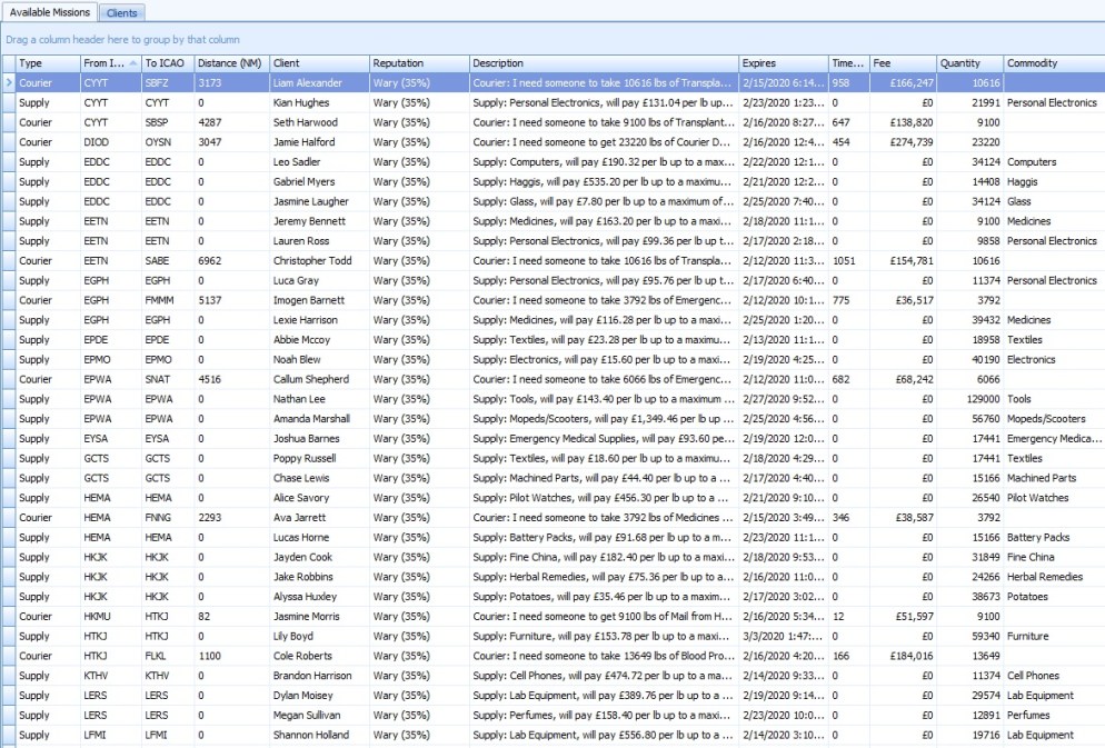 Available Missions 1