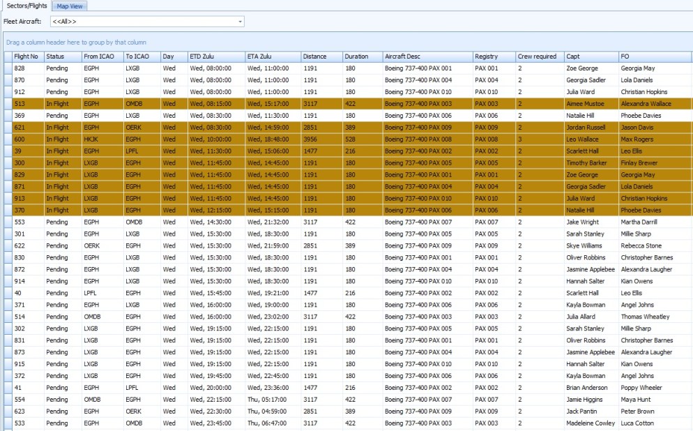 example pax routes